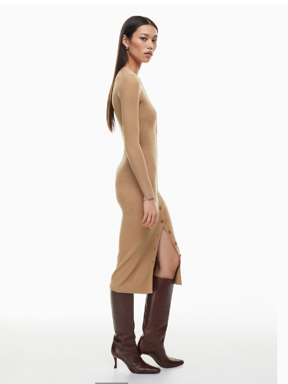 Aritzia Wilfred Tavola Dress in Camel